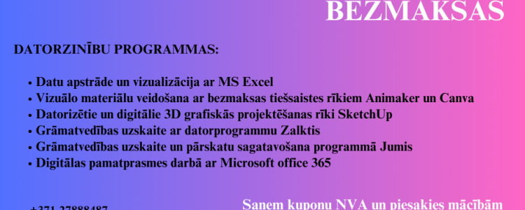Datorzinību apmācības bezdarbniekiem un darba meklētājiem 